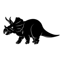 Triceratops. Triceratops dinosaur silhouette isolated on white background.