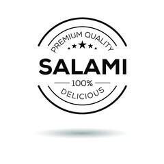 Creative (Salami) logo, type of Italian cured sausage, vector illustration.