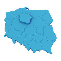 Mapa Polski kujawsko pomorskie