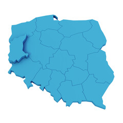 Mapa Polski lubuskie - obrazy, fototapety, plakaty