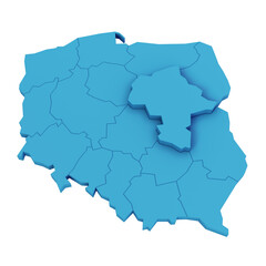 Mapa Polski mazowieckie