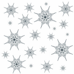 set of snowflakes