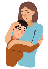 LGBT couple, one gender love. Lesbian couple embracing. Two girls in love, hugging. Hand drawn vector illustration. Cartoon style characters isolated on white background. Clip art for design.