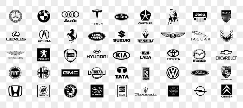 Car brands collection. Car brand logo. Vector car emblem