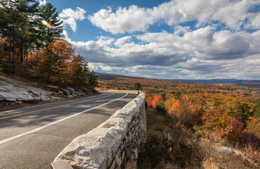 Scenic Drive on Route 44 in Kerhonksen, NY, in the Catskill Mountain Foothills on a brilliant fall day