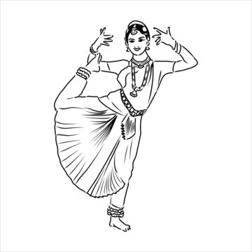 indian dancer in traditional pose clip art preview