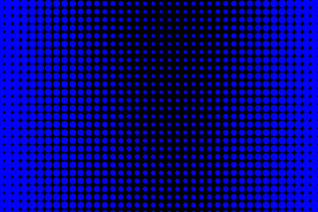 trame de ronds bleus grossissants du centre vers l'extérieur sur fond noir