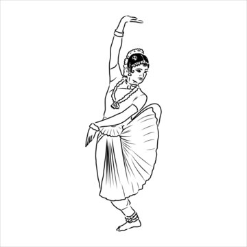indian dancer in traditional pose clip art preview