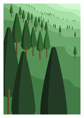 landscape with trees and mountains