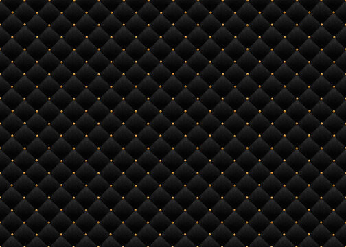 seamless texture black leather adorned with gold decorative carn © plus69