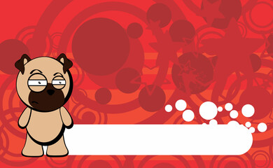 funny kawaii pug dog character cartoon background illustration in vector format very easy to edith