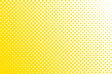 Trame dégradée pointillée jaune fond  blanc - obrazy, fototapety, plakaty