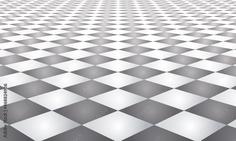 Aufkleber abstract checkered background with perspective to horizon.