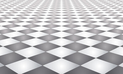 Abstract checkered background with perspective to horizon.