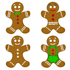 A set of cute gingerbread men