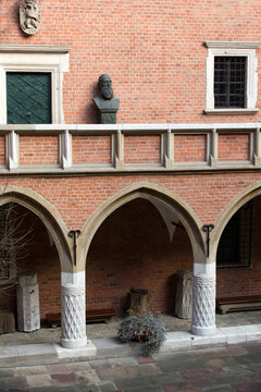 CRACOW, POLAND - Jan 06, 2014: Courtyard Of The Collegium Maius Of The Jagiellonski University In Krakow, Poland