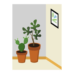 Indoor plant in a pot Illustration