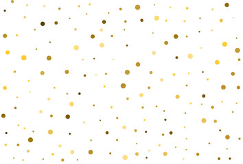 Christmas classic polka dot confetti. Gold round confetti.