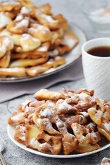 Angel wings, traditional sweet crisp pastry