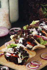Pocket pitas with chicken salad