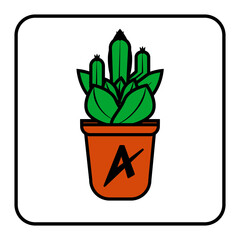 Set Plant and cactus in a pot Icon