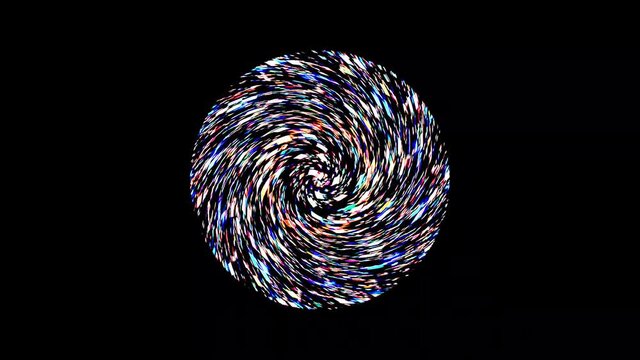 black background. For show, colorful bright ornaments. round shape	