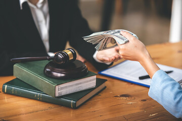 Corruption and Bribery Businessman manager refuses to take money from businessman sends dollar to get contract