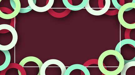 Abstract frame background in colorful papercut style