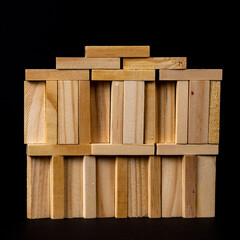 Tower of wooden cubes