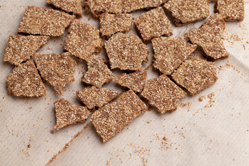 thin and crispy bread close up