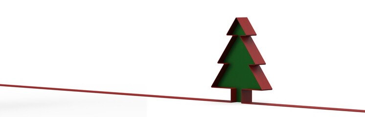Fototapeta premium modern merry christmas card modern 3d minimal