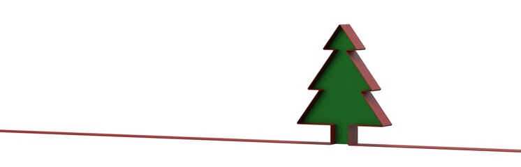 merry christmas card modern 3d minimal tree