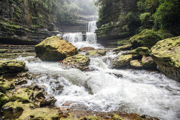 Wei Sawdong Waterfall of Meghalaya, India.