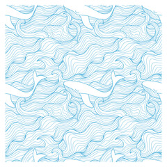 Seamless pattern with stormy waves and whales. Design for backdrops with sea, rivers or water texture.