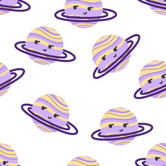 Fototapeta premium seamless pattern with planet in hand drawing style
