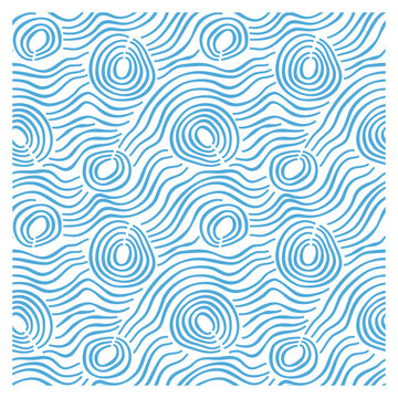 Abstract seamless pattern with blue waves. © Dzianis