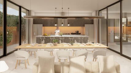 Minimalist dark colored kitchen