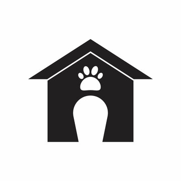 Dog house icon in circle