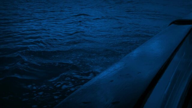 Sailing At Night Side Of Boat View