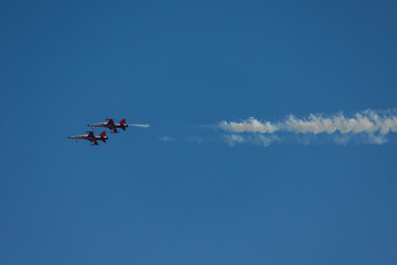 Fototapeta na wymiar Airplanes on a background of blue sky