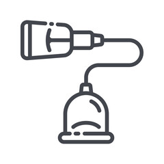 Cupping treatment line icon isolated on transparent background.
