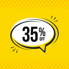 40% off. Discount vector emblem for sales, labels, promotions, offers, stickers, banners, tags and web stickers. New offer. Discount emblem in black and white colors on yello