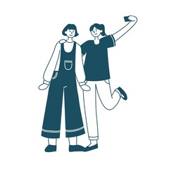 Set of style young people and couples