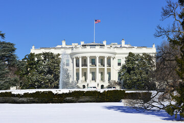Naklejka premium White House in winter - Washington DC United States