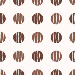 Abstract background of brown circles with a white stripe for use in web design