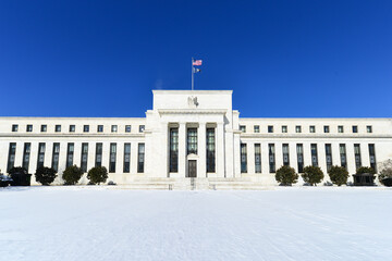 Federal Reserve Building in Wintertime - Washington DC United States - obrazy, fototapety, plakaty
