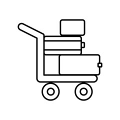 Hotel luggage line app icon isolated on white background