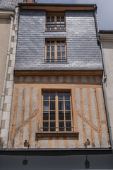 Obraz premium Architecture of Half-timbered buildings in old quarters of Orleans. Orleans is a city in north-central France, about 111 kilometers southwest of Paris.