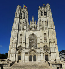 Fototapeta na wymiar Kathedrale St. Michael und St. Gudula in Bruxelles, Juni 2021, gotischer Stil