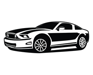 muscle car isolated side view white background. best for logos, badges, emblems, icons, available in eps 10.